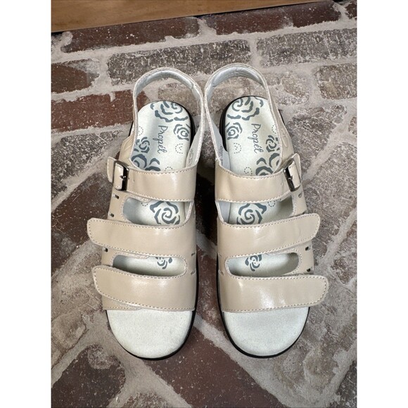 Propet Comfort Sandals 8 S(4A)‎ Slim Cushion Breeze Walker W0001 Light Beige - Picture 2 of 8